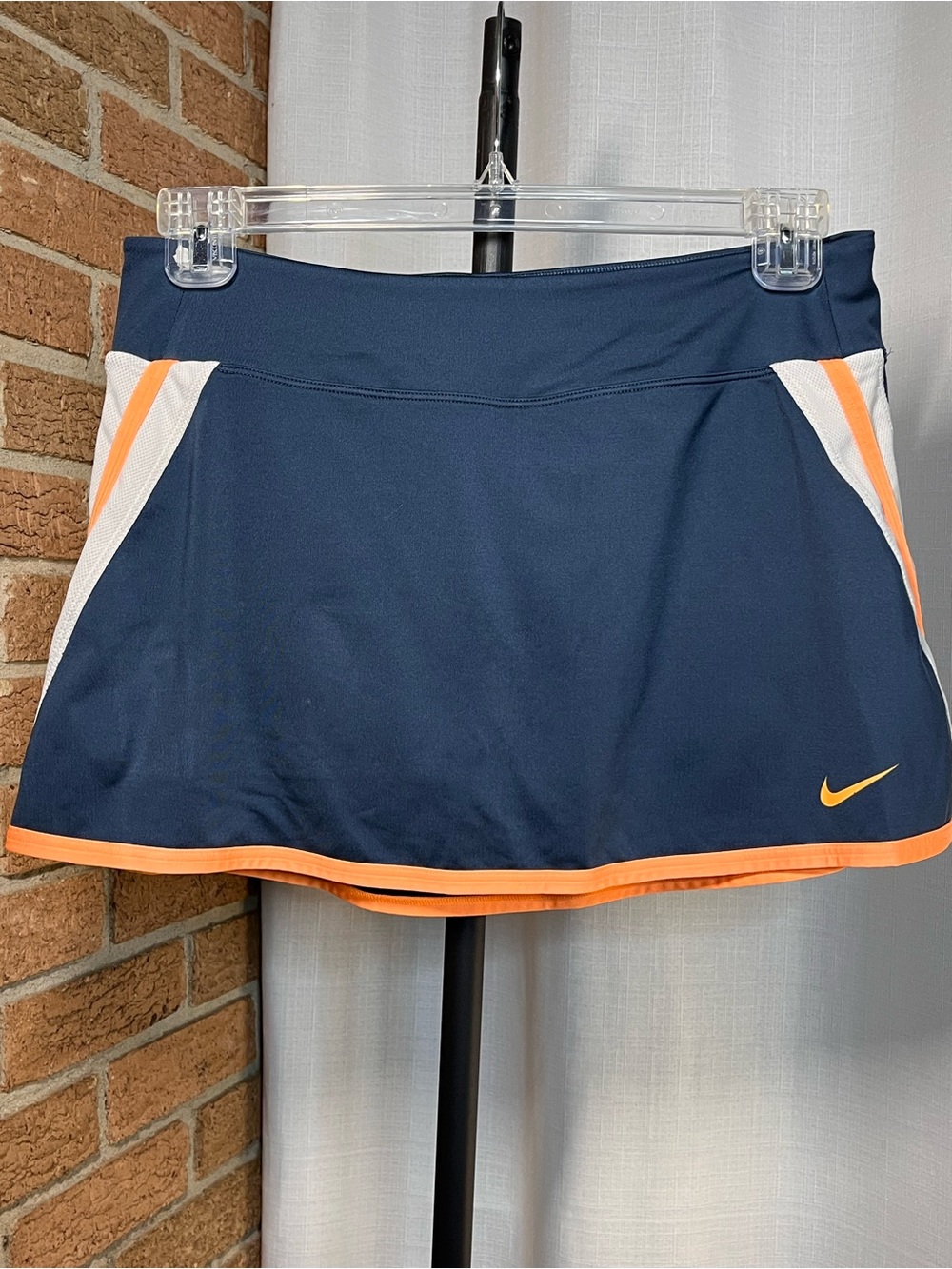 Nike Dri-FIT Navy Orange Athletic Tennis Golf Skort Skirt Size Large